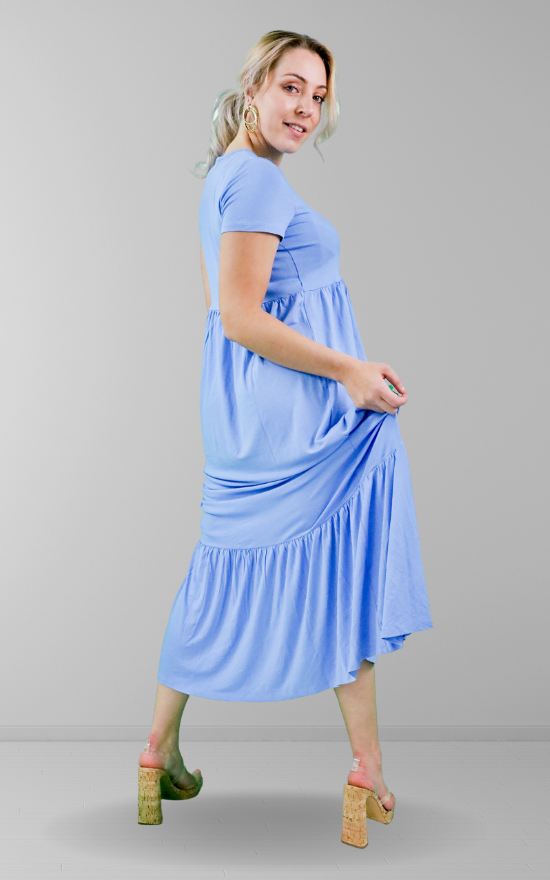 Baby blue tiered maxi dress