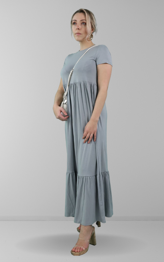 Grey Tiered Maxi Dress